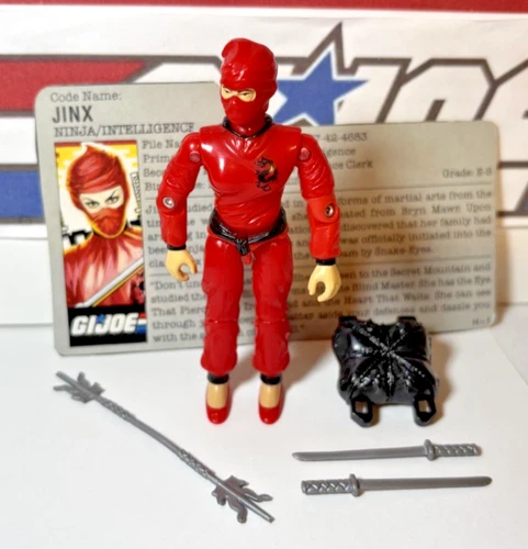 GI Joe Jinx 1987 v1 *100% COMPLETE w/File Card, Near Mint!* Vintage ARAH Ninja