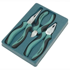 Plier Set Signet S90193 Professional 3piece Side Cutters, Long Nose, Combination