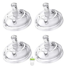 4 Pack Food Grade Silicone Straw Sippy Cup Nipple Fits Comotomo Bottle 8m
