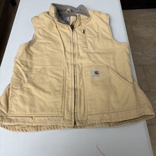 Carhartt Washed Sherpa-Lined Mock-Neck Vest - Large