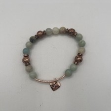 Stone Stretch Bracelet Woman Beaded Love Heart charm beaded