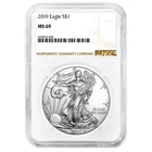 2019 $1 1-oz American Silver Eagle NGC MS69 Brown Label