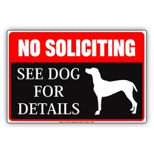 No Soliciting See Dog For Details Animal Novelty Gift Security Aluminum Sign