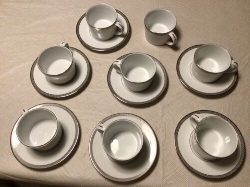 Gorham -1831- Warwick Platinum 8 Coffee Cups & 7 Saucers GORGEOUS!!! #BxMM-15 - Picture 4 of 8