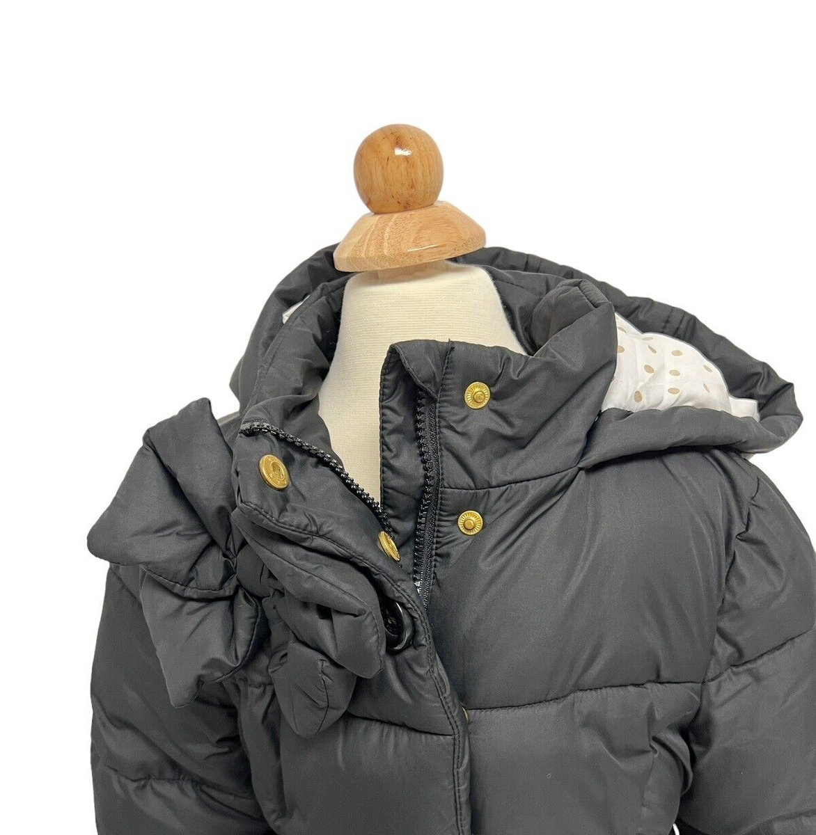 Kate Spade New York Girl's Black Hooded Zip Up Winter Puffer
