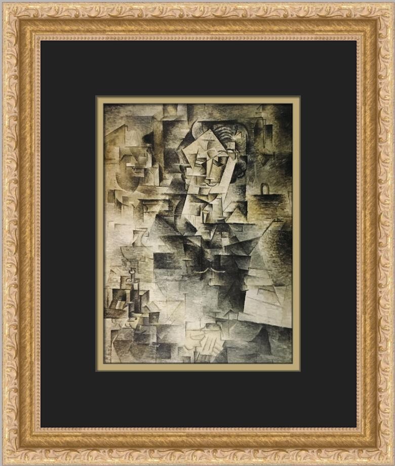 Pablo Picasso Portrait of Daniel-Henry Kahnweiler Custom Framed