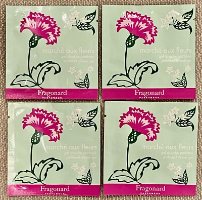 Lot of 4 FRAGONARD Marche Aux Fleurs 8 mL Perfumed Shower Gel Samples - France