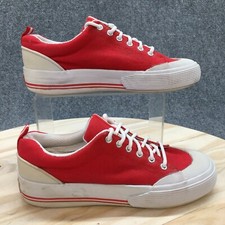 Totes Sport Shoes Womens 6 M Casual Low Sneakers 36-4706-2 Red Canvas Lace Up