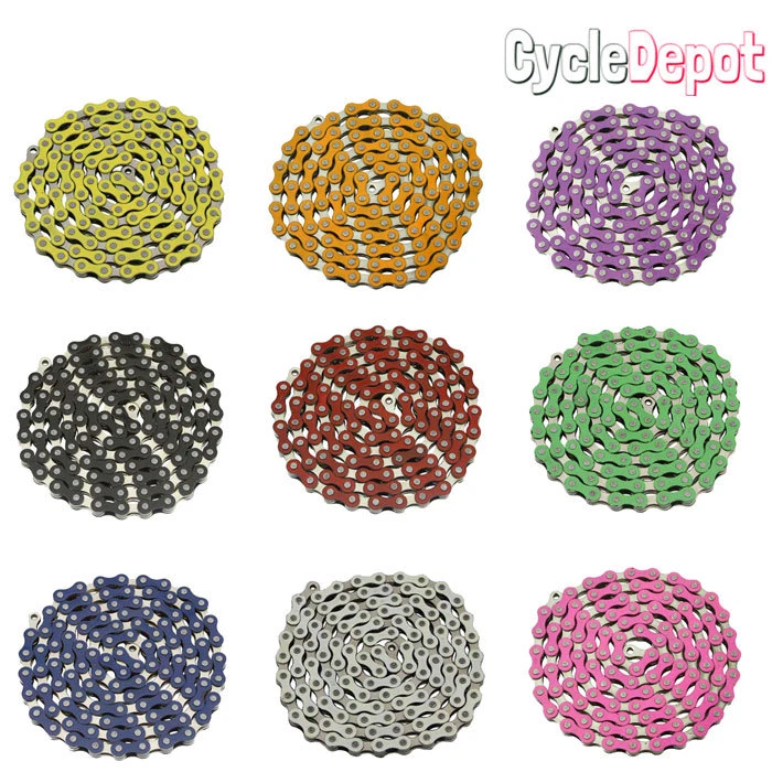 YBN Single Speed Bicycle Chain 1/2"X1/8" 112L BMX Freestyle Chain ALL COLORS