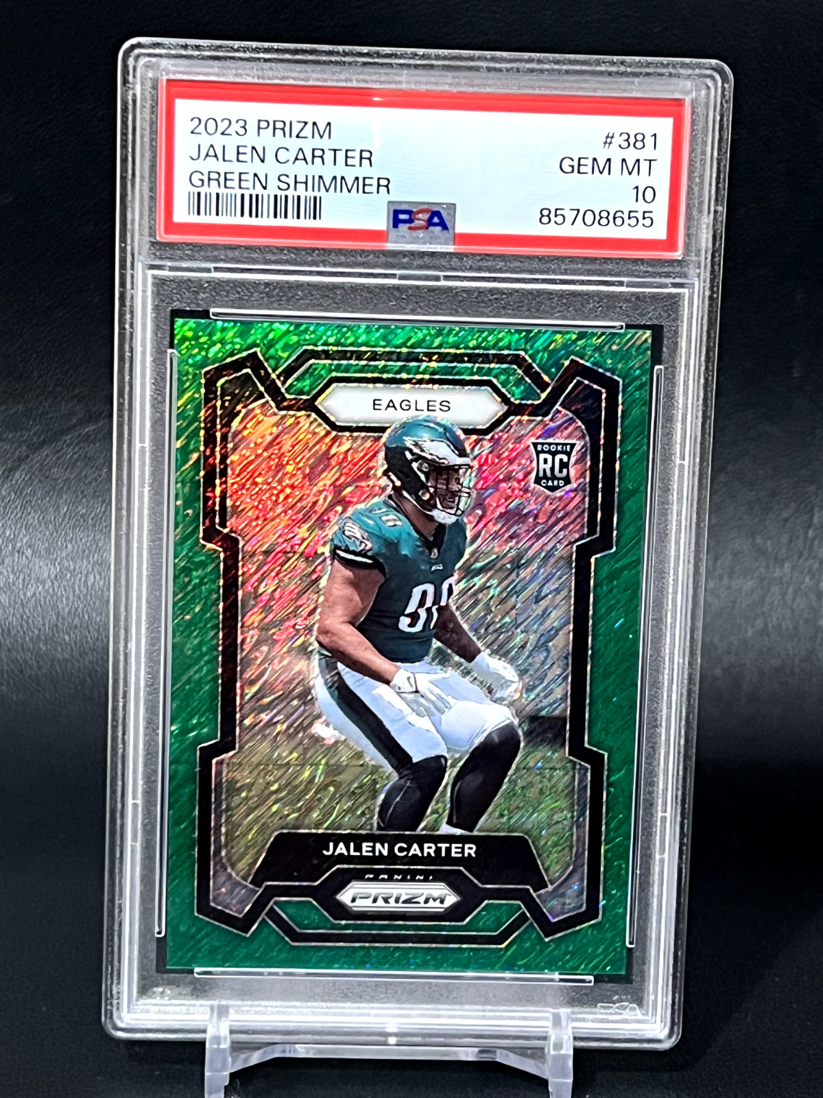 Jalen Carter Panini Prizm Draft Picks Signing Day #SDJAC Green Shimmer