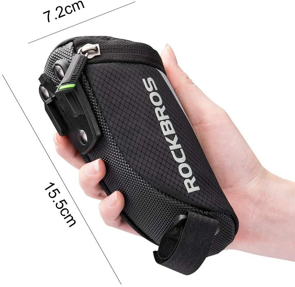 ROCKBROS Bike Saddle Bag Bicycle Seat Bag Wedge Packs Cycling Under Seat Pouch - Image 2 of 4