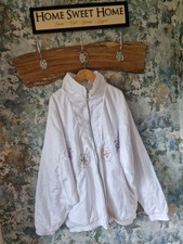 Womens Vintage 90's White Killtec Patterned Zip Up Festival Shellsuit Jacket M