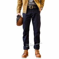 Jeans da uomo Red Tornado 14,5 oz pantaloni denim conici blu nero pantaloni scamosciati