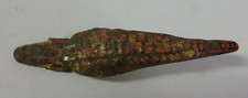 Vintage ALLIGATOR SHAPED Clicker Noisemaker Metal Tin Toy w/ JAGGED OPENED TEETH