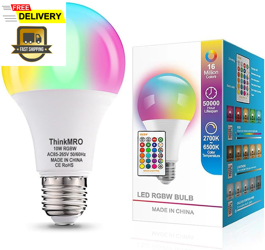RGB RGBW 10W A19 E26 E27 Multiple Colors Changing Light Bulbs with Remote,Led La