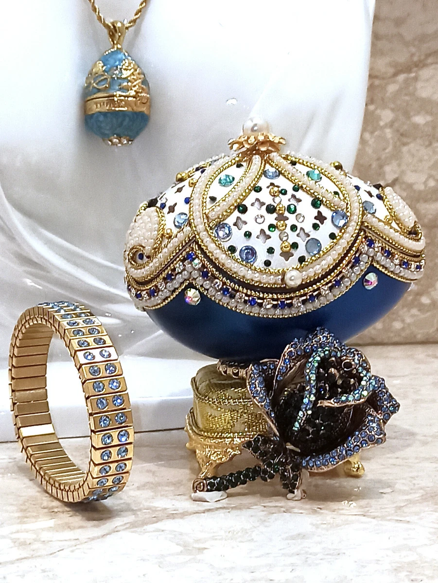 Faberge egg Jewelry set ONE OF A KIND Anniversary Birthday