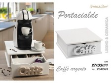 PORTACIALDE LEGNO BIANCO SCRITTA CAFFE' - VARI COLORI