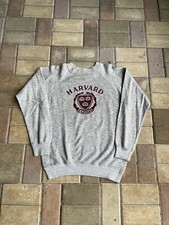 Vintage 80s Champion Harvard University Sweatshirt Mens Medium Gray Made In USA