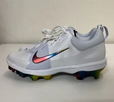 Nike Force Zoom Trout 9 Pro MCS Mens Sz 10.5 Rainbow Baseball Cleats FB2908-106