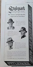1935 mens Stylepark hand made hats Forin Cazmir Tyrolian vintage fashion ad