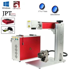JPT 100W MOPA Fiber Laser Engraving Color Marker&Two Lenses-175/300 &Rotary Axis