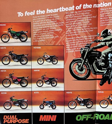 1977 Kawasaki full-line foldout brochure-literature-poster (11