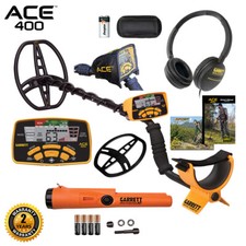 Garrett ACE 400 Metal Detector with DD Waterproof Search Coil and Pro-Pointer AT