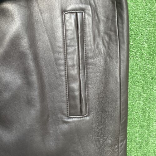 Bachrach SZ 2xl Mens Lamb Genuine Leather Brown Car Coat Zip Out Lining Worn 1X - Picture 3 of 7