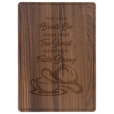 Personalized 13 3/4 x 9 3/4 Walnut Cutting Board with Drip Ring