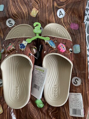 SZA CROCS CLASSIC WOODGRAIN SLIDES SANDALS SHOES WITH JIBBITZ NEW
