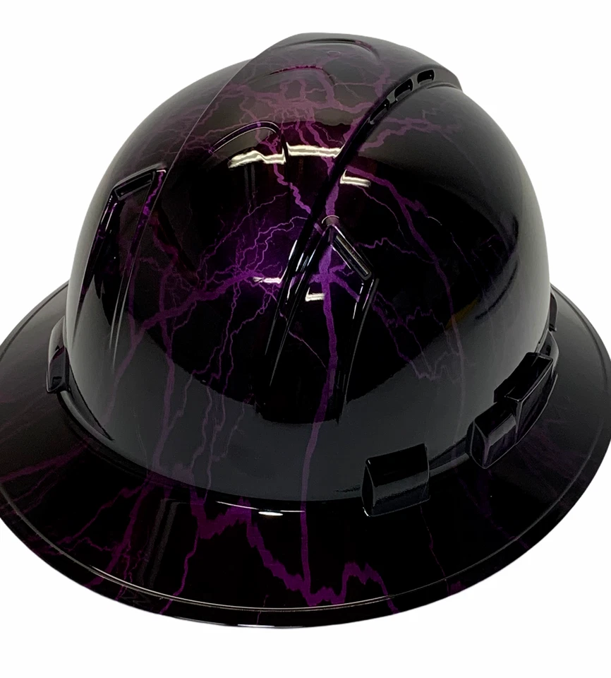 Hard Hat Ridgeline Hydro dipped Full Brim vented Custom Purple Kandy Lightning - Image 3 of 3