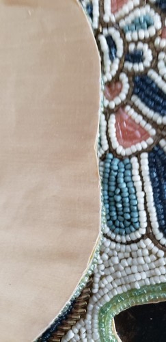 HAND CRAFTED GLASS BEADED OCEAN COASTAL SEASHELL DESIGN TABLE RUNNER SATIN LINED - Picture 21 of 22