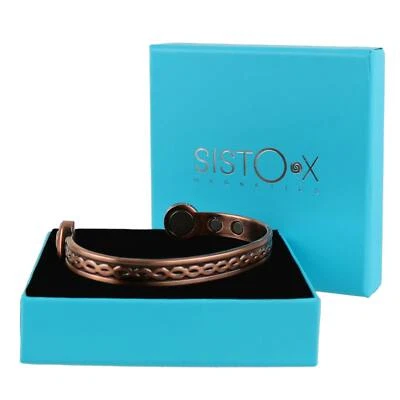 SISTO X Super Strong Magnetic Bracelet/Bangle Copper Link Design 6 Magnets Health Rare E
