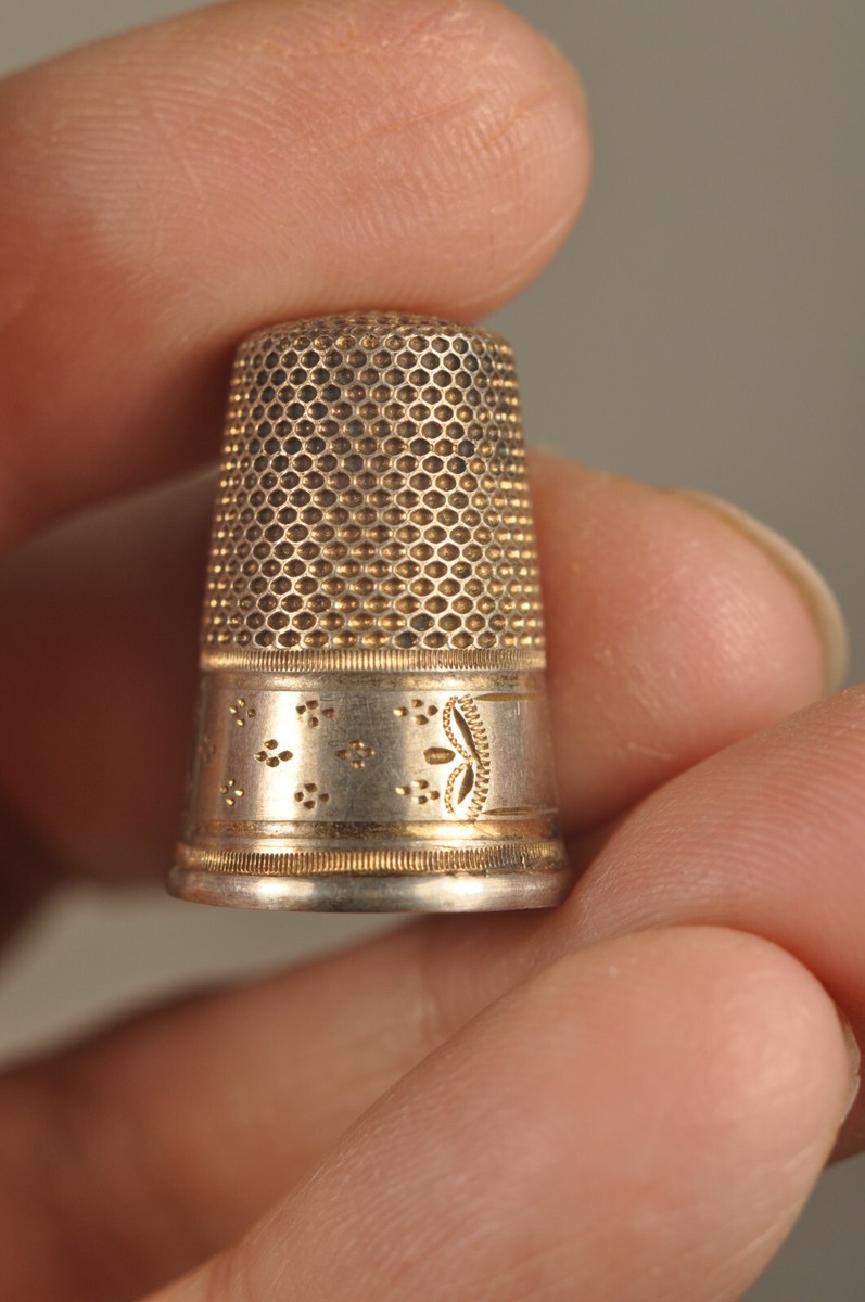 DÉ À COUDRE ancien - argent massif EUR 40,00 - PicClick FR