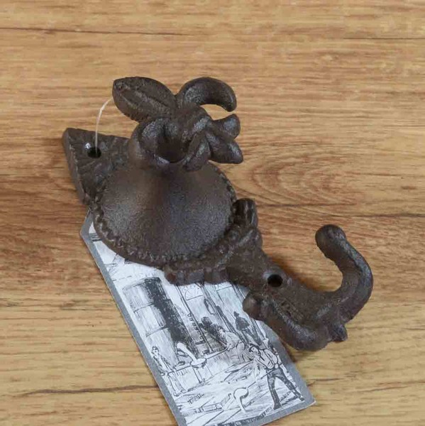 Garderobenhaken Gusseisen Kleiderhaken Wandhaken Landhaus Haken Lilie LH122-image