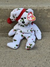 Ty Holiday Teddy Bear Beanie Baby VTG 1998 Holly Bear Christmas Bear Plush