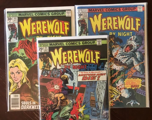 Vintage Werewolf By Night 1972-1977 Marvel LOT! #21 40 43 IRON MAN! THE WATCHER!