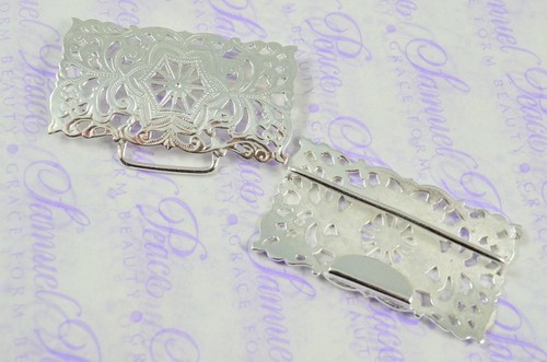Cased Petuaria Pattern Silver Plated Nurses Buckle Handmade in Sheffield - Picture 7 of 7