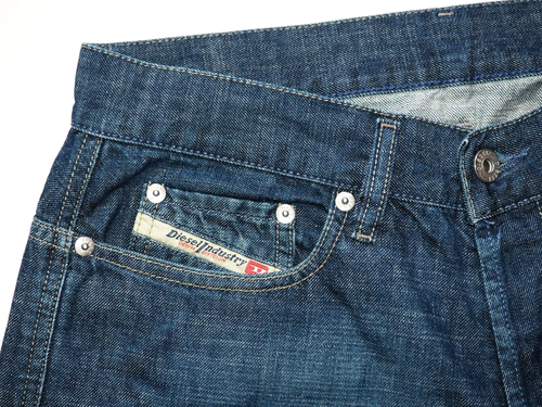 Jeans DIESEL uomo bootcut gamba dritta blu scuro lavaggio RAVIX 00837 Made in Italy - Foto 6 di 11