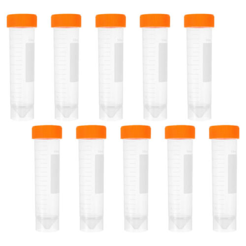  10 Pcs Test Tubes with Screw Caps Pointed Bottom Empty Bottle - Afbeelding 1 van 12
