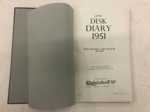 Desk Diary 1951 by Charles Lett and Co LTD London - Afbeelding 1 van 11