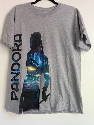 Mens Grey Disney Avatar Pandora Graphic Crew Neck T-Shirt Size Large