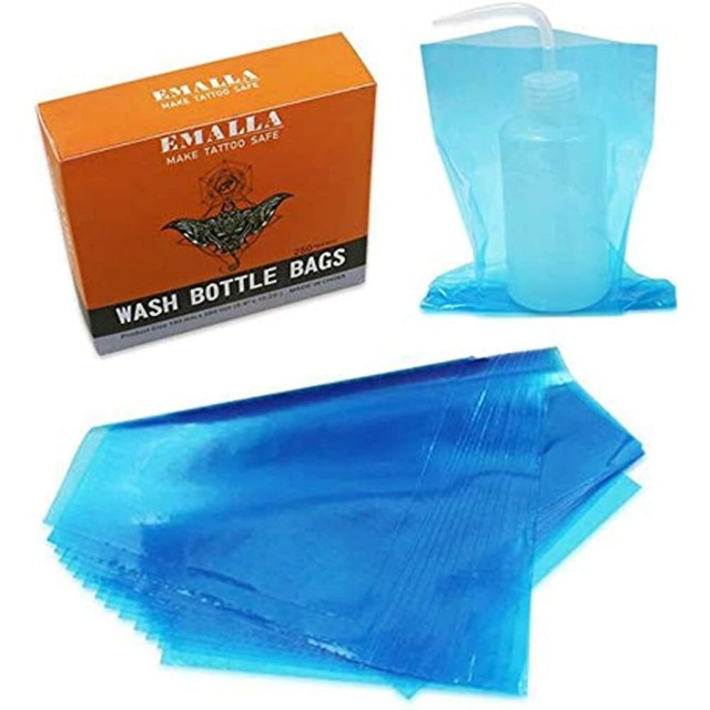 Tattoo Wash Bottle Bags, Tazay 250pcs/box Squeeze Covers Sleeves