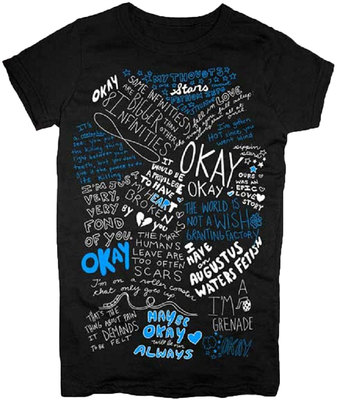 Official The Fault In Our Stars Okay Drawing Juniors T-Shirt - John Green Novel 