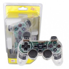 Mando inalámbrico compatible para PlayStation 1 / 2 PS1 PS2 pilas transparente