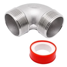 90 Degree Elbow 1PCS X 304 Stainless Steel Pipe Fitting, 1-1/2" NPT Male