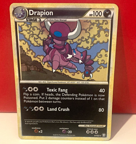 Pokemon TCG Drapion 4/102 Triumphant Eng Rare Stage 1 100HP 2010