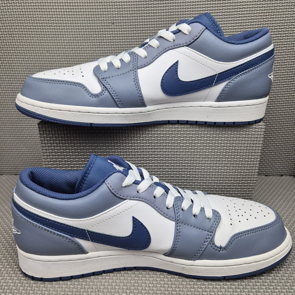Nike Air Jordan 1 Low UK Size 9 Ashen Slate Blue Grey White Men's 553558-414 - Image 3 of 4