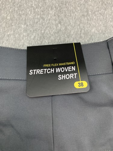 Puli Short Homme 38 Gris Stretch Tissé Sans Flex Ceinture Performance Décontracté - Photo 7/14