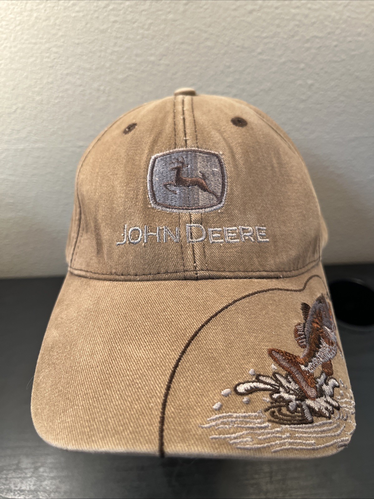 John Deere Brown Strapback Hat Fish Embroidery Bi… - image 2
